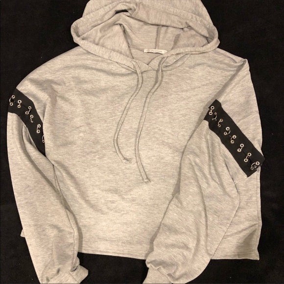 Chain Detail Lightweight Cropped Hoodie Size S - Picture 2 of 3